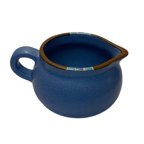 Vintage Dansk Intl Mesa Sky Blue Stoneware Creamer Cream Pitcher Portugal Handle - Picture 3 of 8